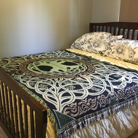 Vintage Celtic Tree of Life Afghan Throw by Artist Jen Delyth - Picture 2 of 13